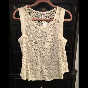 Gorgeous cream lace top, size M